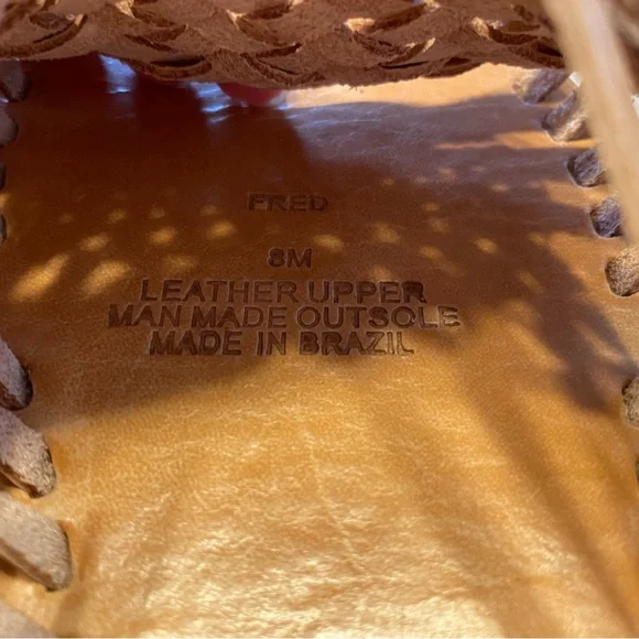 Matisse Womens Sz 8 slip on strappy sandals “Fred” leather natural NEW - Picture 5 of 8